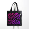 Leather Tote bag Purple pink zebra