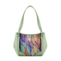 Mint Green Leather Tote Bag Flows