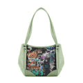Mint Green Leather Tote Bag Full Wall
