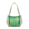 Mint Green Leather Tote Bag Green Lines