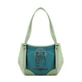 Mint Green Leather Tote Bag Owl - CANVAEGYPT