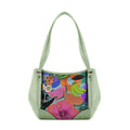 Mint Green Leather Tote Bag Summer Pattern