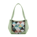 Mint Green Leather Tote Bag Summer Triangles