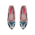 Rose Round Toe Shoe Blue circle