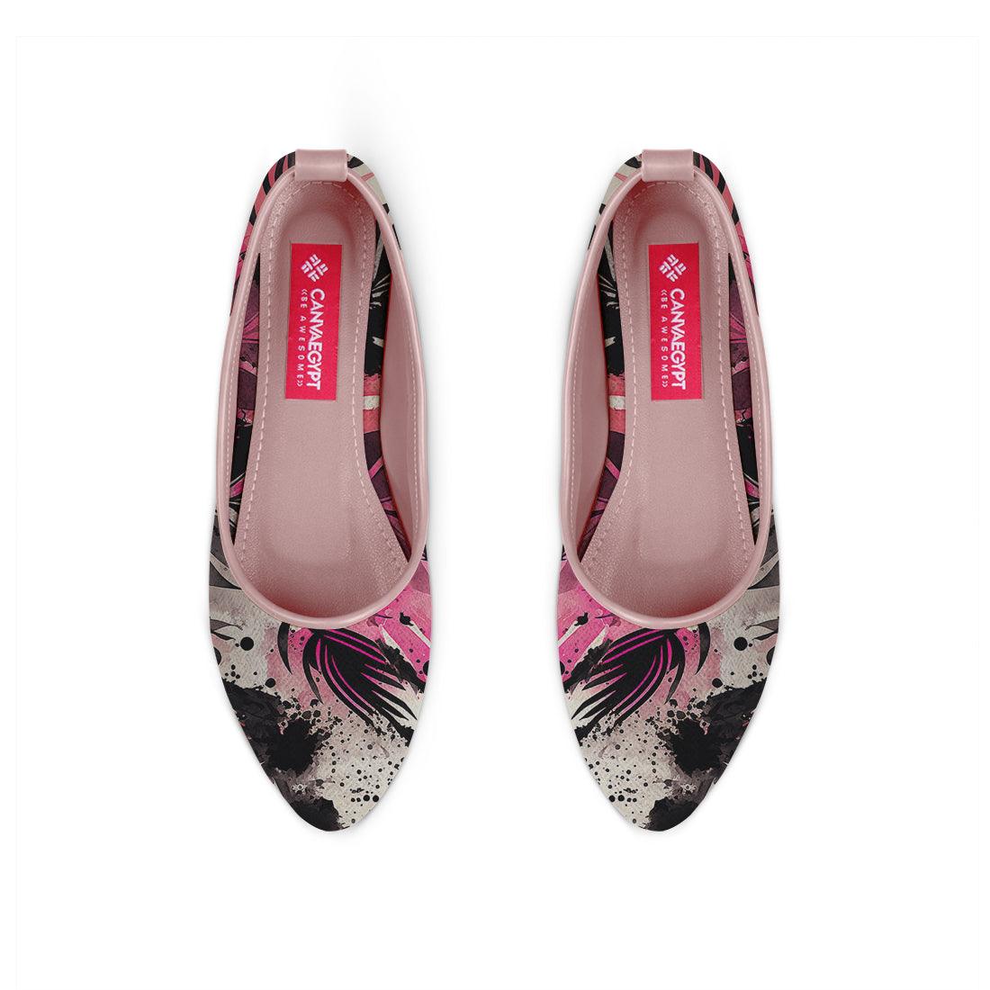Rose Round Toe Shoe Colorful Leaf - CANVAEGYPT