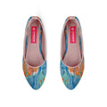 Rose Round Toe Shoe Electric blue