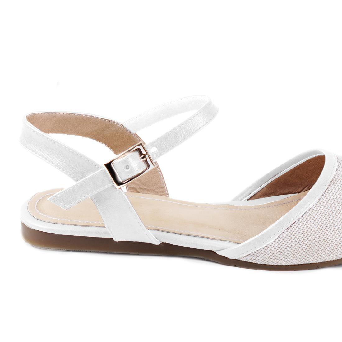 White Closed Strap Sandal Skin - CANVAEGYPT