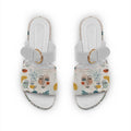 White Buckle Slide Slipper Faces