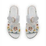 White Buckle Slide Slipper Faces - CANVAEGYPT