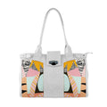 White Double Handle Large Bag Abstract