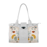 White Double Handle Large Bag Faces - CANVAEGYPT