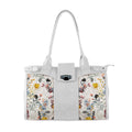 White Double Handle Large Bag Floary