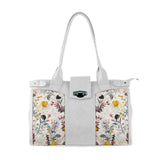 White Double Handle Large Bag Floary - CANVAEGYPT