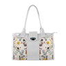 White Double Handle Large Bag Floary