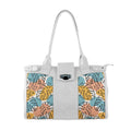 White Double Handle Large Bag Floral