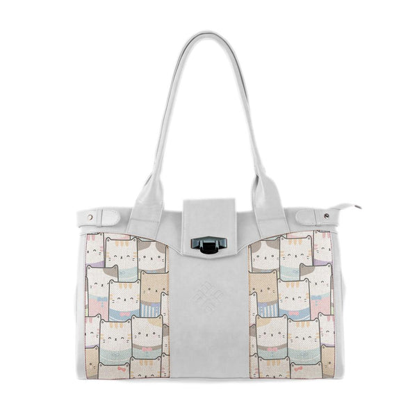 White Double Handle Large Bag Kitty - CANVAEGYPT