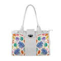 White Double Handle Large Bag Leafs