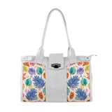 White Double Handle Large Bag Leafs - CANVAEGYPT