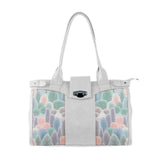 White Double Handle Large Bag Prickly Pear - CANVAEGYPT