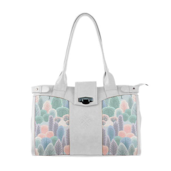 White Double Handle Large Bag Prickly Pear - CANVAEGYPT