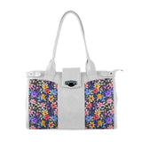 White Double Handle Large Bag Purple Floral - CANVAEGYPT