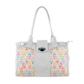 White Double Handle Large Bag Triangles Colors