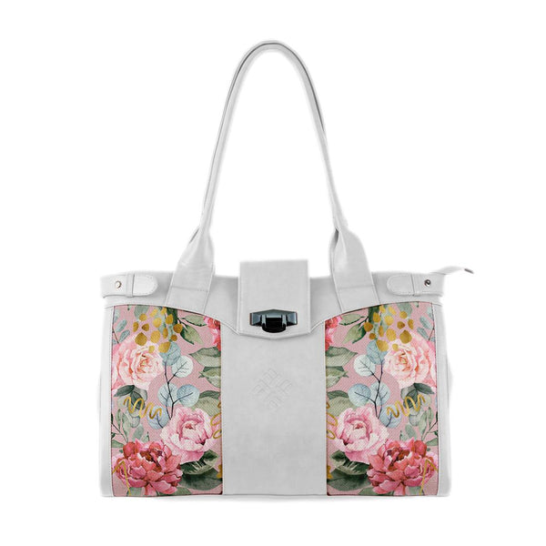 White Double Handle Large Bag Watercolor gentle - CANVAEGYPT
