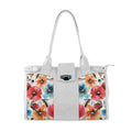 White Double Handle Large Bag White Floral