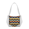 White Leather Tote Bag African Pixels