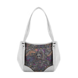 White Leather Tote Bag Animals Tribal - CANVAEGYPT