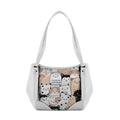 White Leather Tote Bag Cute Pets