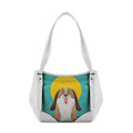 White Leather Tote Bag Doggy
