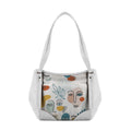 White Leather Tote Bag Faces