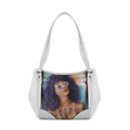 White Leather Tote Bag Flamingo Queen
