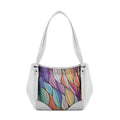 White Leather Tote Bag Flows