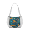 White Leather Tote Bag Jungle