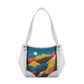 White Leather Tote Bag Mountain Fields