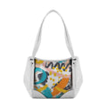 White Leather Tote Bag Paint