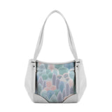 White Leather Tote Bag Prickly Pear - CANVAEGYPT
