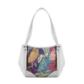 White Leather Tote Bag Sea Herbs