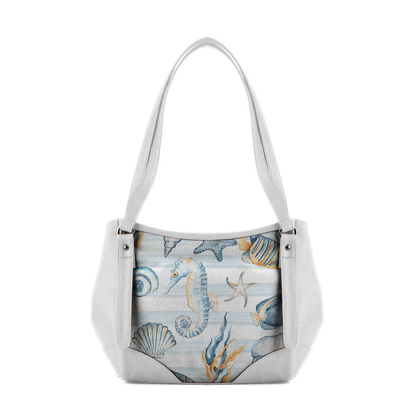 White Leather Tote Bag Under Water - CANVAEGYPT