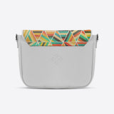 White Messenger Crossbody Colorful Triangles - CANVAEGYPT