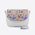 White Messenger Crossbody White Flowers