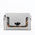 White Mini Embossed Chain Bag Palm