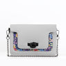 White Mini Embossed Chain Bag Purple Floral