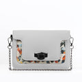 White Mini Embossed Chain Bag Sand Brushes