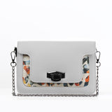 White Mini Embossed Chain Bag Sand Brushes - CANVAEGYPT