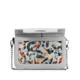 White Mini Embossed Chain Bag Sand Brushes - CANVAEGYPT