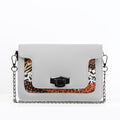 White Mini Embossed Chain Bag Skins