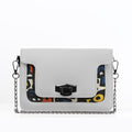 White Mini Embossed Chain Bag Stroke